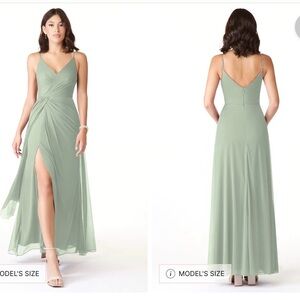 Azazie Bridesmaid Dress Evalin in Matcha Size A4 NWT